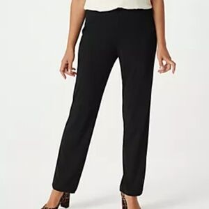 Susan Graver Classic Black textured elastic waist  Pants